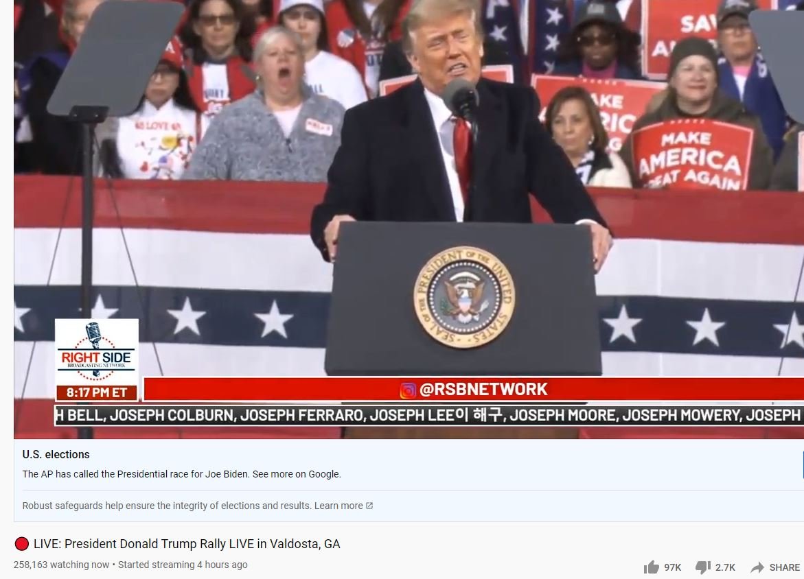 258,000 Viewers See Georgia Rally On Right Side Broadcasting Network