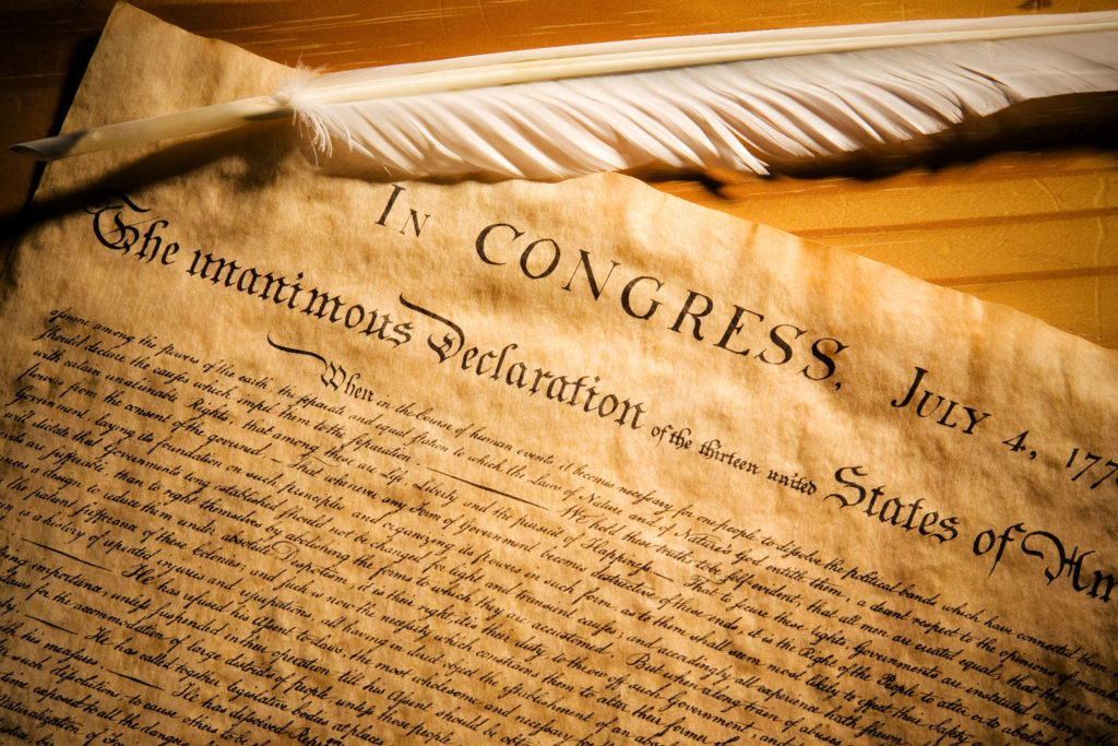 An image of the Declaration of Independence