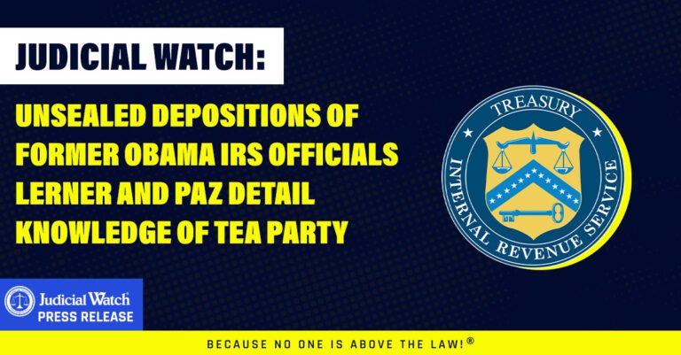 Depositions: IRS Targeted Tea Party